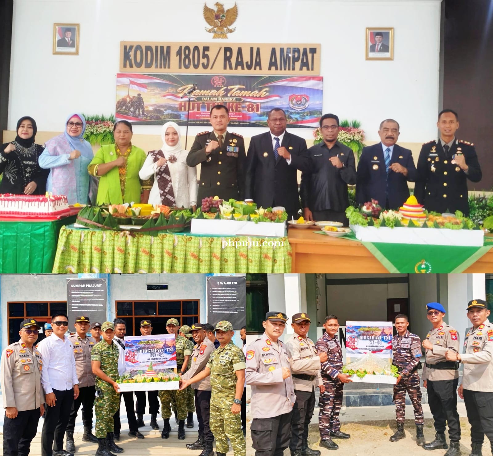 Sinergitas Tanpa Batas di HUT TNI ke-81: Polres Raja Ampat Beri Kejutan Nasi Tumpeng di Tiga Markas 
